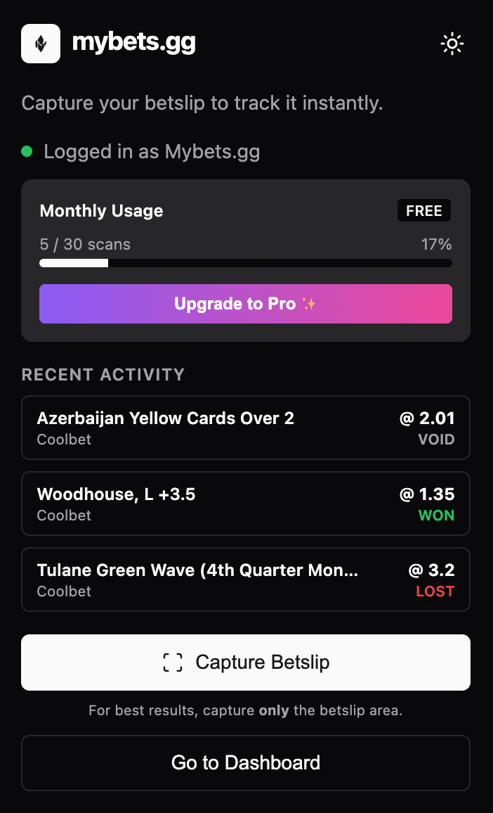 mybets.gg subscription plans showing free tier, pro features, and premium analytics with transparent pricing