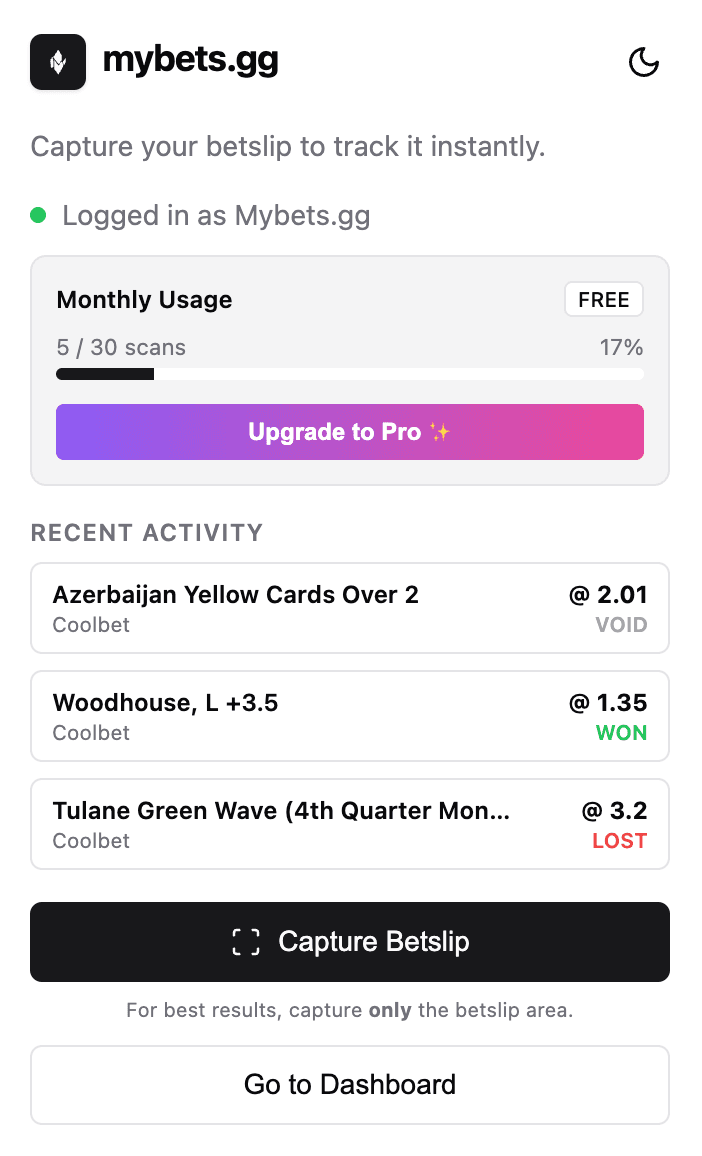 mybets.gg subscription plans showing free tier, pro features, and premium analytics with transparent pricing